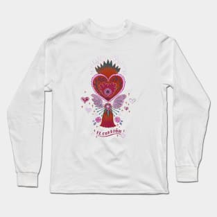 Mexican Heart Tassel (Corazon) - Pink Long Sleeve T-Shirt